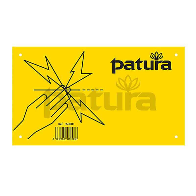 Waarschuw bord voor het waarschuwen voor afrastering Patura